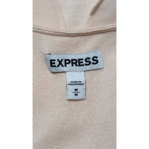 Express Blush Pink Sleeveless Tank Top with Rhinestone Sheer Overlay Medium - Picture 4 of 4